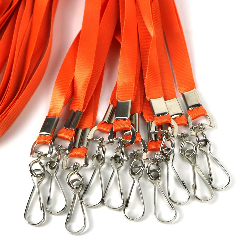 Ollain Bulk Lanyards Premium Cruise Lanyard Nylon Badge Lanyards for Id Holder Perfect for Office, Kids, Teachers (Orange, 50 Pack) - Image 5
